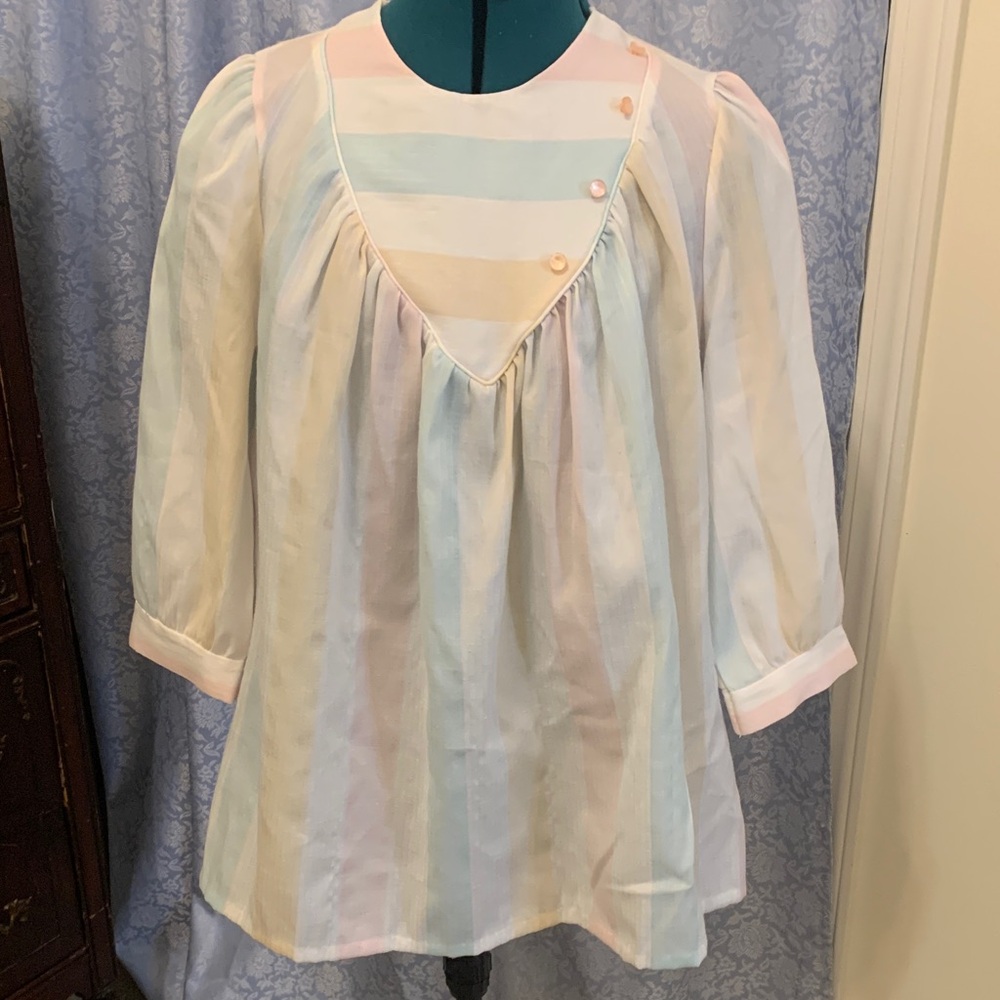 Vintage Multicolor Striped Blouse